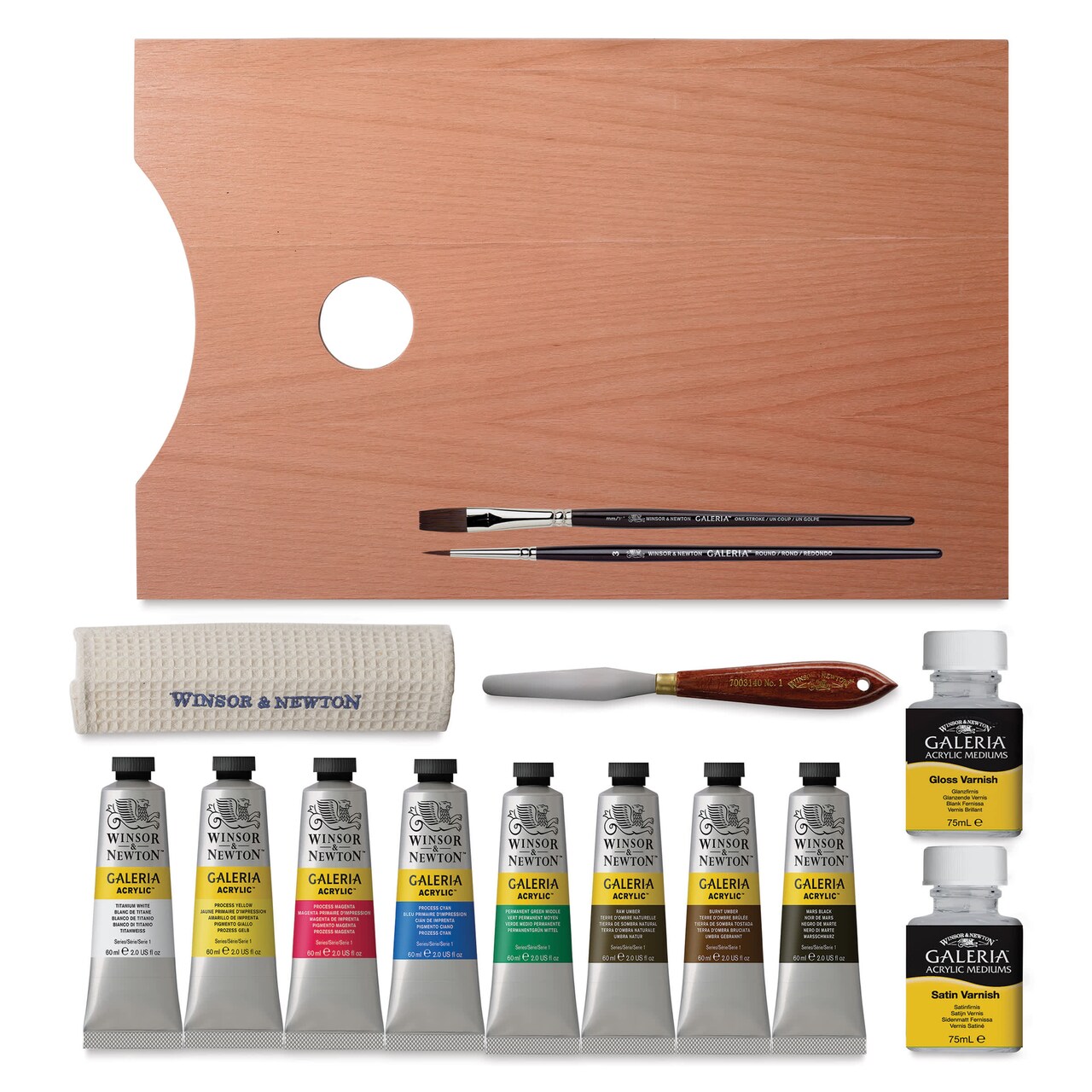 Winsor & Newton Galeria Acrylics - Set of 15 Wood Box, Essential Colors, 60 ml